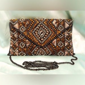 Forever 21 - Beaded Clutch Purse with crossbody chain strap